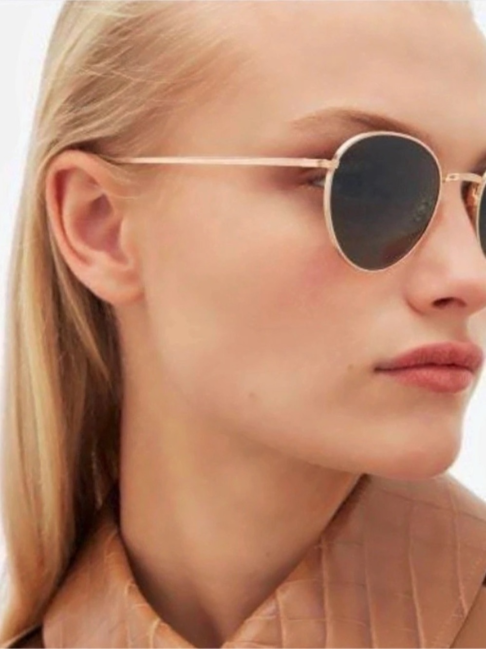 Limited edition:Oliver Peoples xThe Row Brownstone 2 OV5187S Gold Frame Sunglass